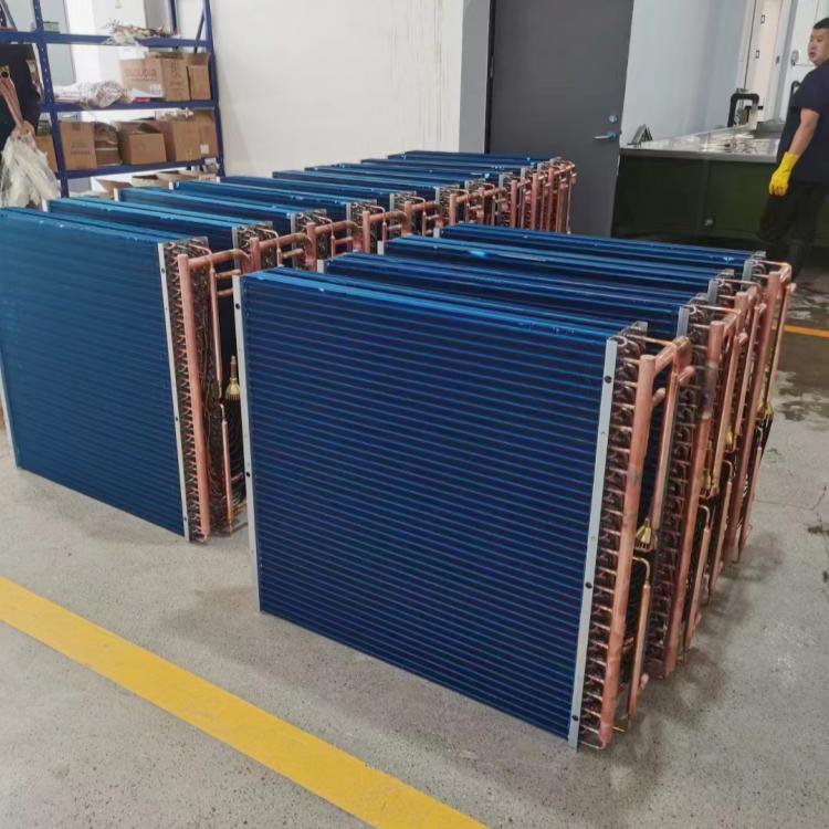 Factory Direct Sales V-Type Copper Tube Aluminum Fin Condenser Coil For Cold System Water Chiller