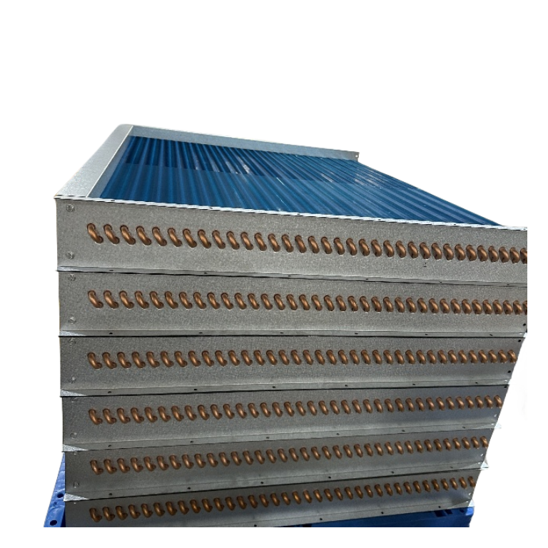  Fin Type Copper Tube Heat Exchanger Condenser Coil for Water Chiller Unit